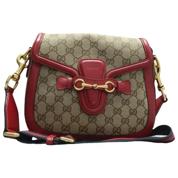GUCCI Lady Web Brown Cloth Shoulder Bag 770-012225 - Picture 1 of 12